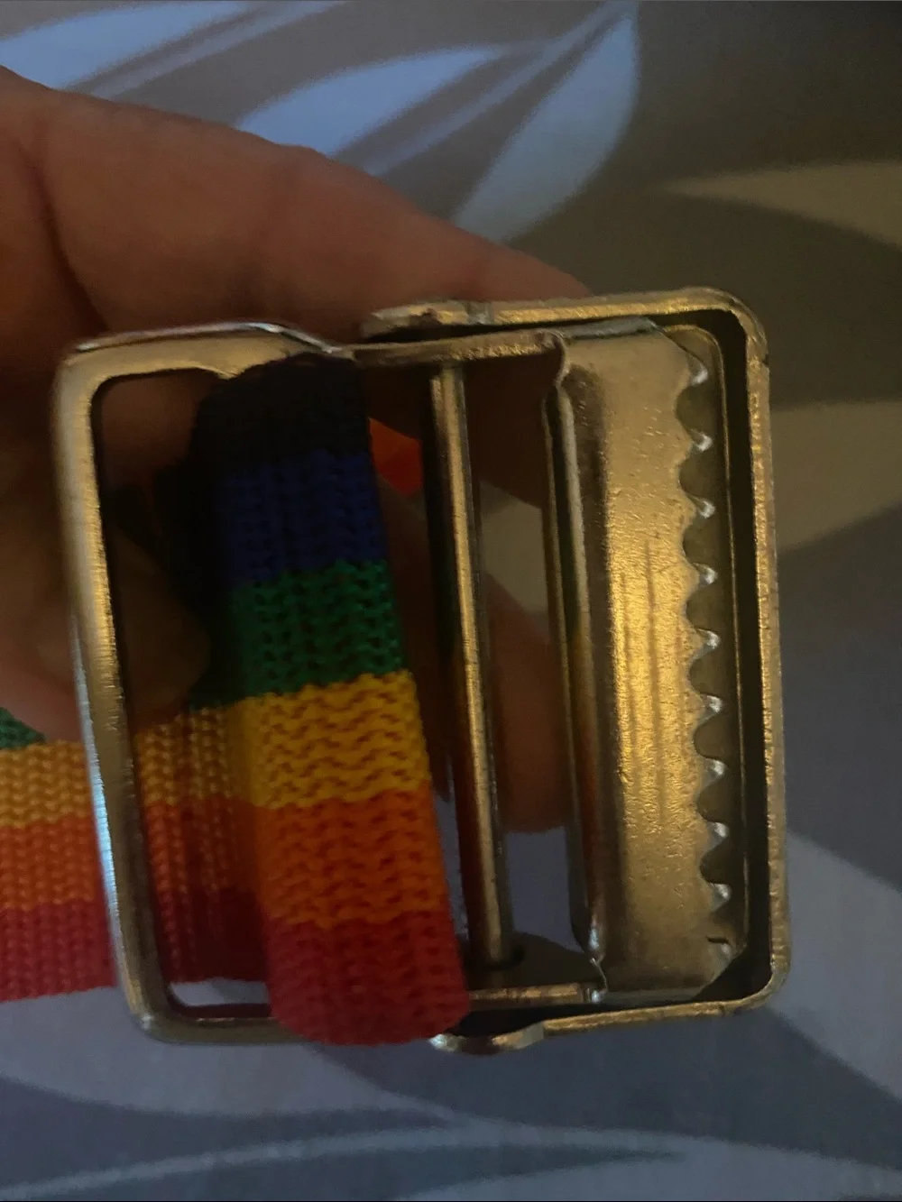 Rainbow Stripe Webbing Belt - Multicolor New no packaging